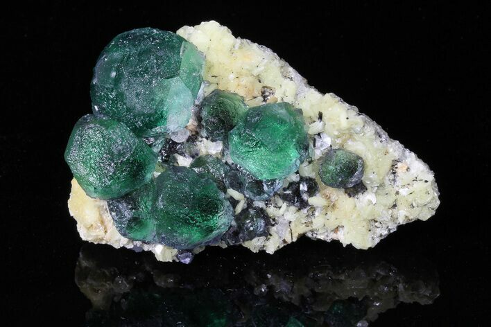 Apple-Green Fluorite Crystals with Muscovite - Erongo Mountains #183398